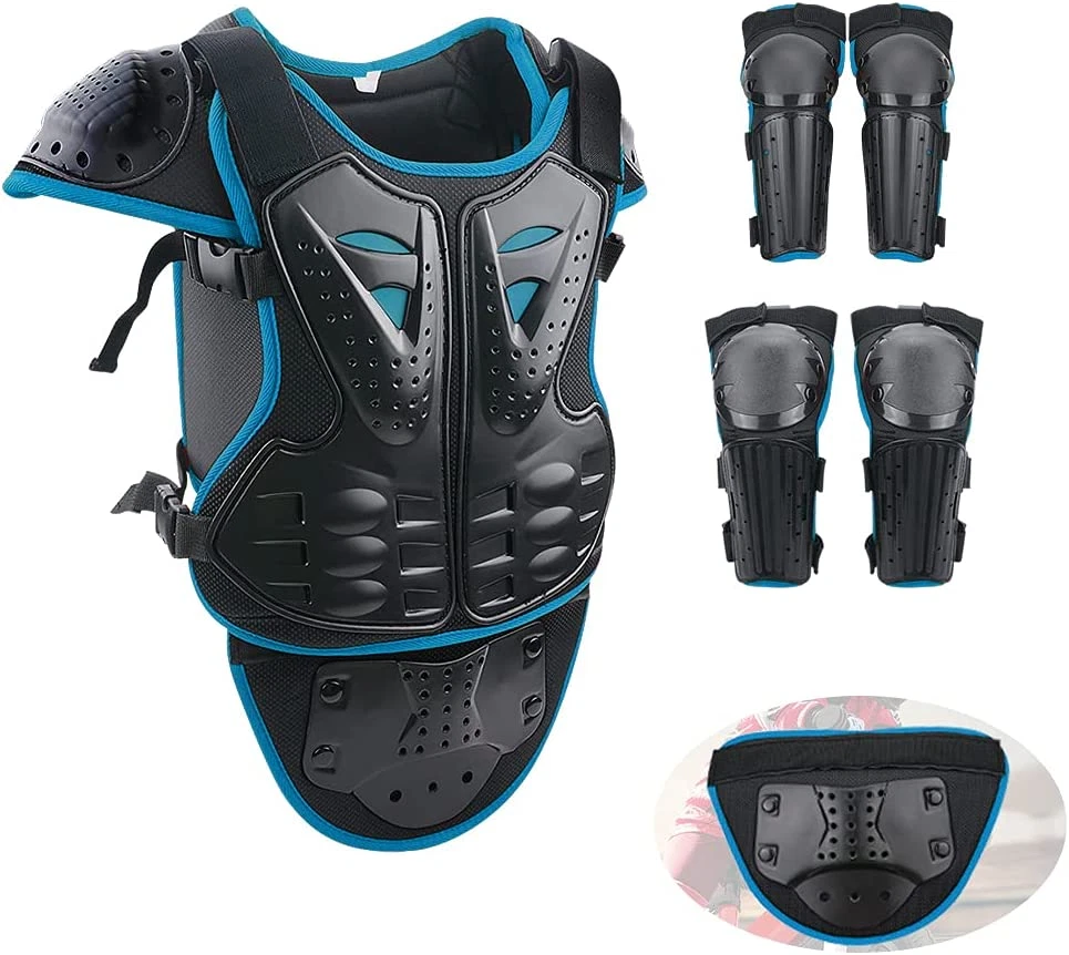 Motorcycle Kids Armor Dirt Bike Riding Gear Chest Elbow Knee Belly Pad Full  Body