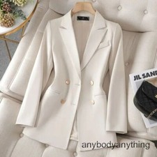Women Casual Blazer Double Breasted Suit Jacket Fashion Suit Jacket Ladies Tops