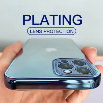 Luxury Plating Soft Clear TPU Case Cover For iPhone 17 16 15 14 13 12 Pro Max 11