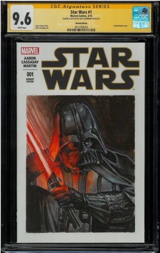 Star Wars #1 CGC SS 9.6  Darth Vader Signed Sketched by Dave Dorman!!!