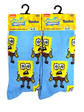 New SpongeBob SquarePants Men's Socks Shoe Size 6-12 Holiday Gift Set Two Pairs