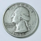 1935-S 25c Washington Silver Quarter - 90% SILVER VERY GOOD DETAILS #9945