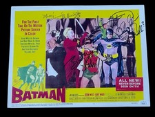 Adam West Burt Ward Gorshin Meriwether Batman Signed Autograph 11x14 Photo JSA