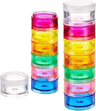 - Stackable Pill Organizer 2 Pack , 7 Day Weekly Pill Box Tower with Twist Lock