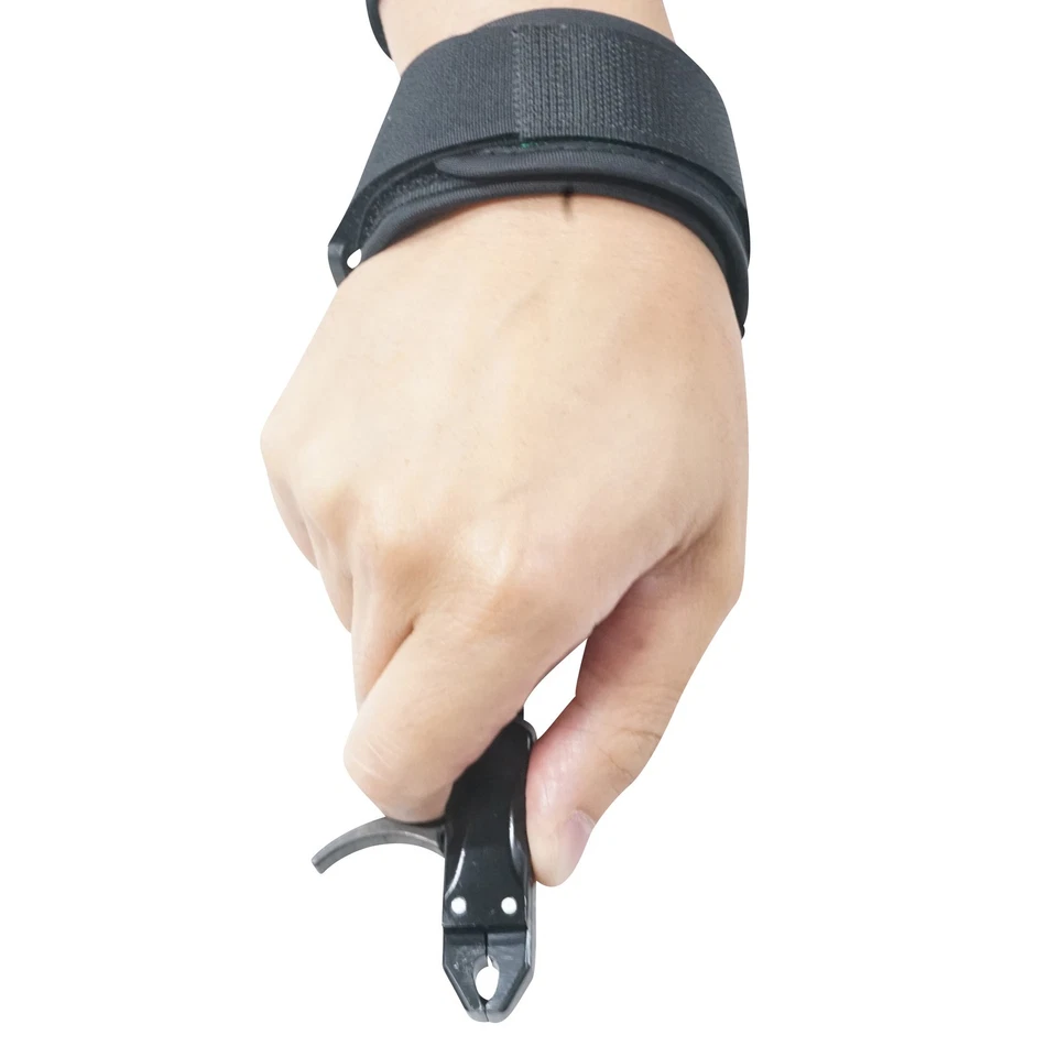 Correa de muñeca ajustable tiro con arco ayuda de liberación gatillo compuesto arco caza derecha o derecha Foto 4 de 4