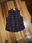Womens Duluth Trading Navy Fleece Lined Vest w Red & White Stripes Size L — photo 1