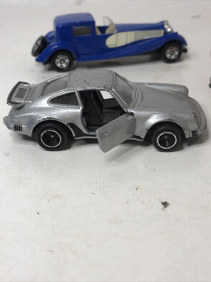 Lot Of 3 Vintage Tomica Tomy Diecast Bugatti Coupe De Ville Porsche 930 Cadillac - Image 2 of 4