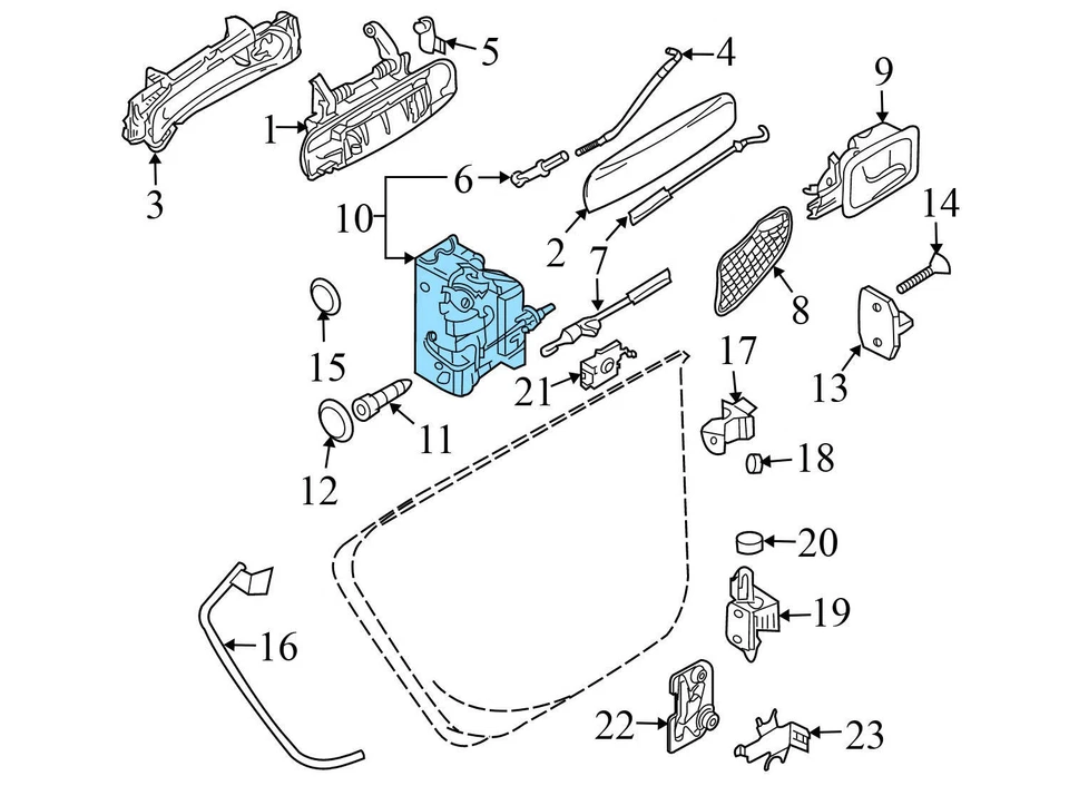 2010-2011 AUDI A6 QUATTRO - REAR LEFT DOOR Latch / LOCK Actuator 4F0839015B - Image 3 of 4