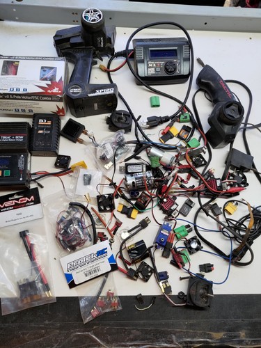 RC Electronics Parts Lot Chargers, Plugs, Brushless Motor ESC Etc Traxxas Castle