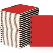  Spiral Notebook Bulk A5 Journal Lined 8.3'' x 5.5'' Writing Composition 36 Red