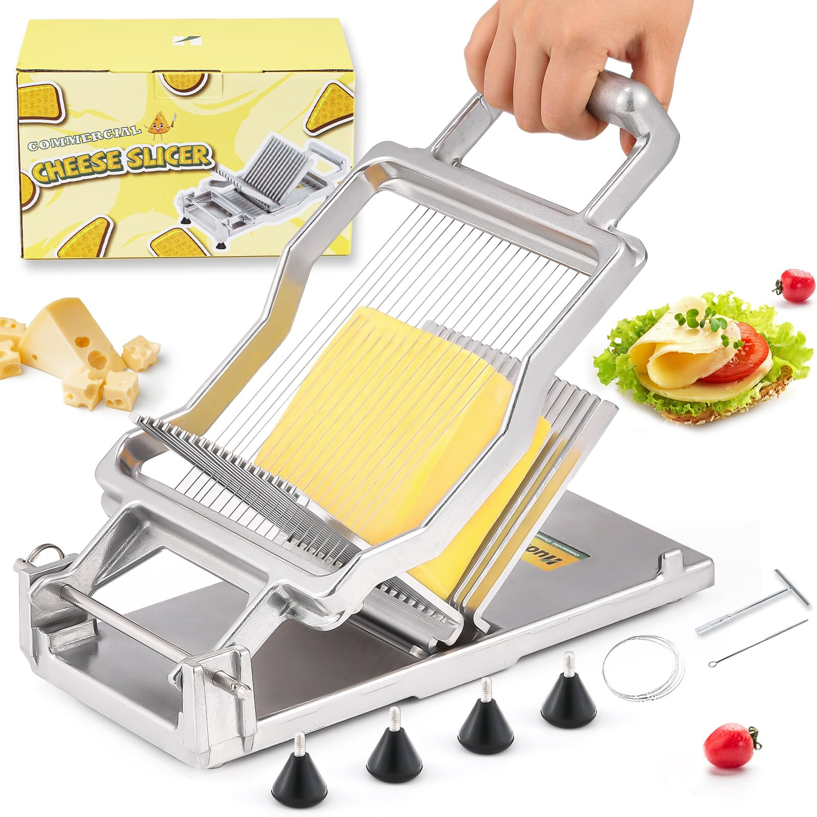 Huanyu Affettatrice commerciale con tagliere da 0,5 cm Taglierina per formaggio 