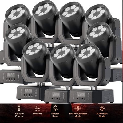 LED Moving Head Wash Light 25° Beam Angle Self-propelled Master Slave Home Party