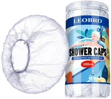 Extra Large Disposable Shower Cap, 100PCS Shower Caps, Plastic Shower Caps fo...
