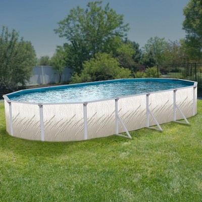 Wilbar Pretium Esprit 12ft x 24ft Oval  Above Ground Pool Liner Ladder  & Filter