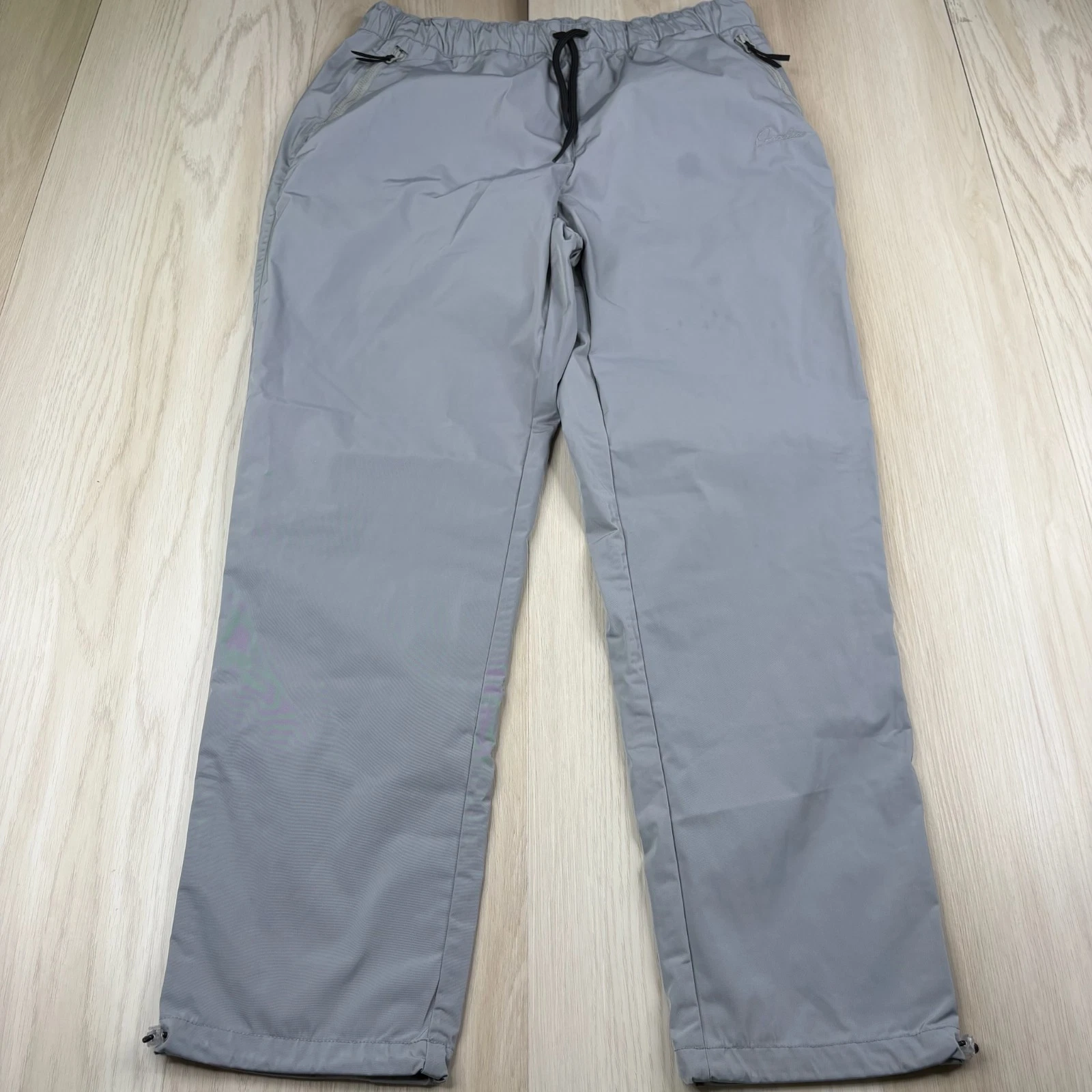 Ovadia New York Mens Gray Classic Straight Leg Zip Pocket Rain Pants Size M
