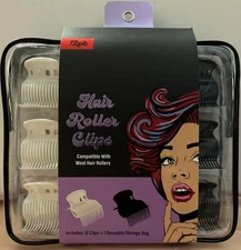 Bella Pro 12 Piece Hair Roller Clips White & Black With Storage Bag On Instagram