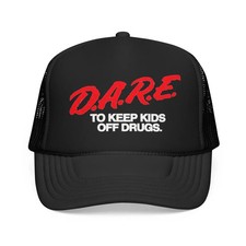 D.A.R.E. TO KEEP KIDS OFF DRUGS Retro Mesh Snap-Back Trucker Hat Baseball Cap