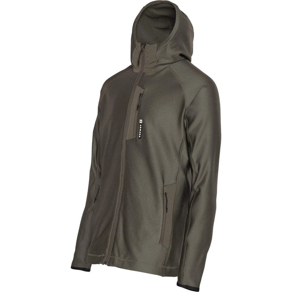 Мужская флисовая куртка с капюшоном Tuckernot Grid средний слой - черная 2026 - Изображение 3 из 3