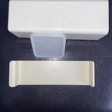 Vintage Tupperware #1696-8 Three Piece Velvetta Cheese Keeper Holder Container