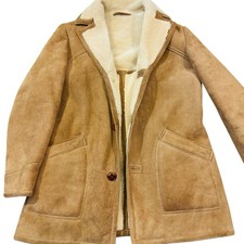 Sawyer Of Napa Sheepskin Shearling Coat Saks Fifth Rancher Jacket Men 42 G2U