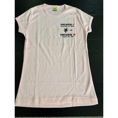 Vintage 80s NASA Voyager 1 2 Saturn Encounter Shirt Ariehlah Pink Single Stitch