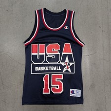 Vintage 1990s USA Basketball Magic Johnson #15 Champion Jersey