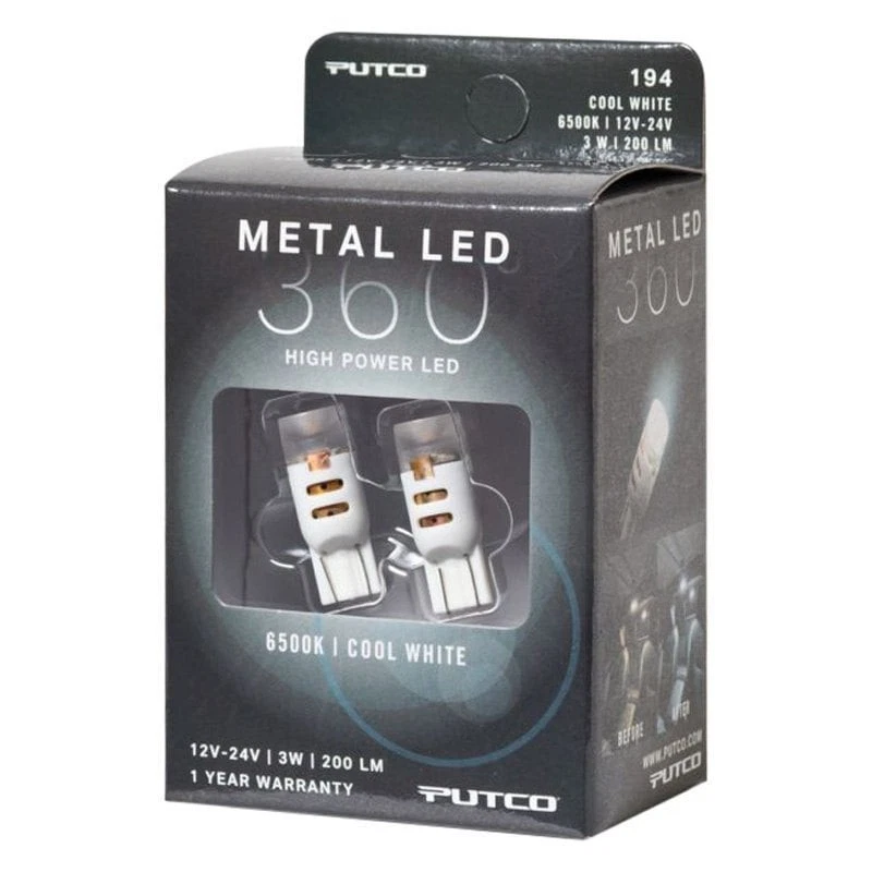 For Chevy Silverado 2500 HD 01-16 Metal 360 LED Bulbs 194 / T10, Warm White Foto 3 de 4