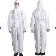 5 Pieces XL Disposable Hazmat Suits Protective Coveralls with Hood Waterproof