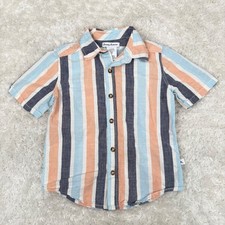 Tommy Bahama Boy's S Small 5/6 SS Striped Button Shirt Beachy Coastal Preply