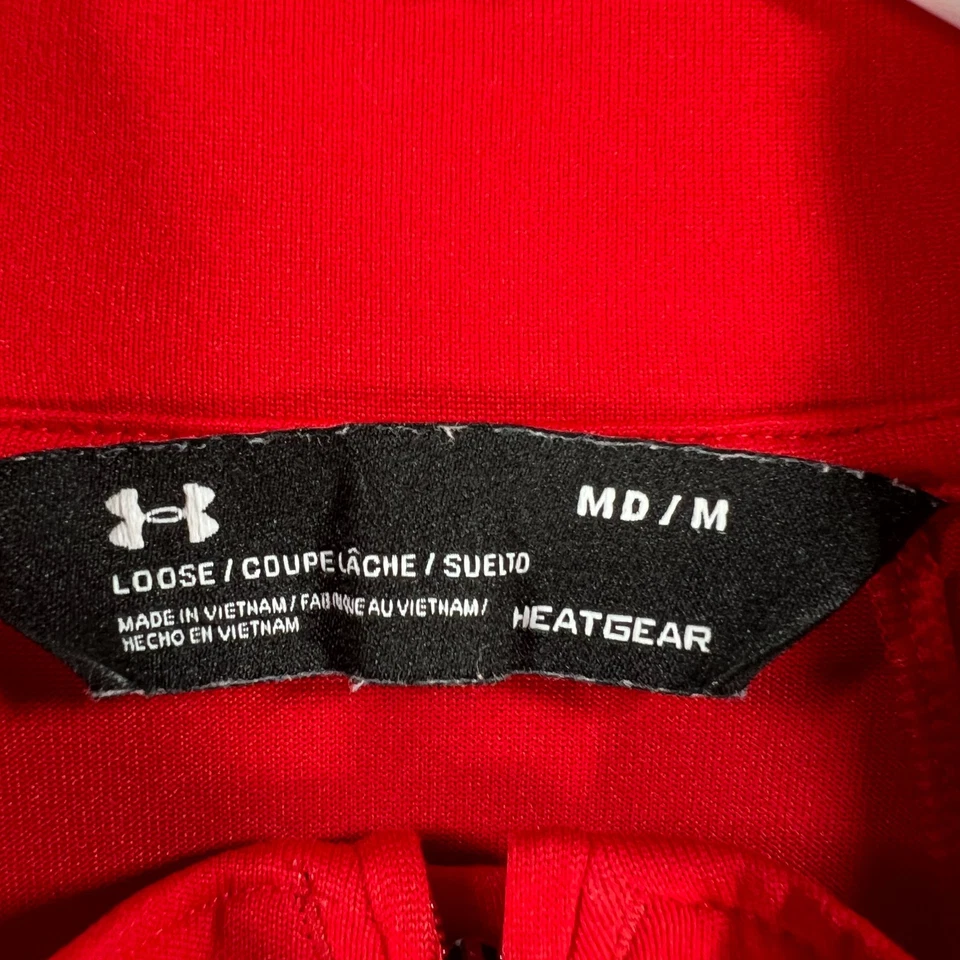 Bradley Braves Pullover Shirt Mens Medium Red Long Sleeve 1/4 Zip Under Armour - Image 2 of 4