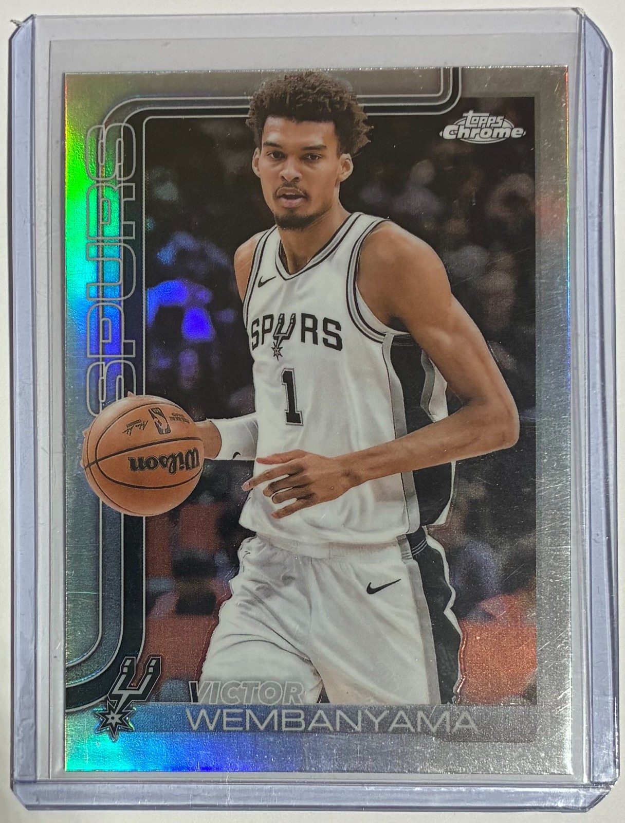 2025-26 Topps Chrome Basketball Victor Wembanyama Refractor Card #221