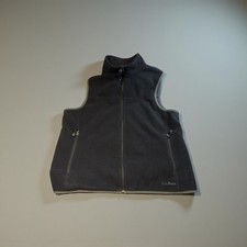 LL Bean Women  s Mountain Classic Fleece Vest Size Large   Black   Gray Lining  