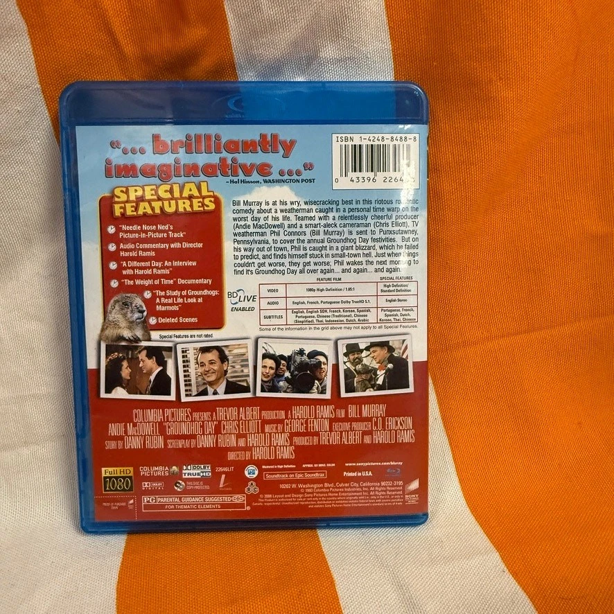 Groundhog Day Blu-ray 2008 Special 15th Anniversary Edition Bill Murray Comedy - Image 2 of 4