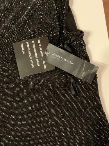 Jones Of New York Black & Silver Cocktail Dress Women’s 16 NWT - Picture 8 of 15