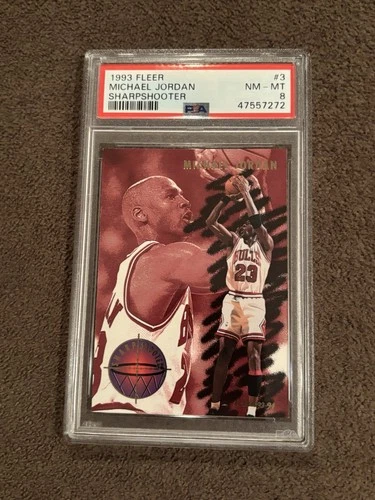 Michael Jordan 1993-94 Fleer Sharpshooter #3 PSA 8