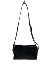 Tsuchiya Kaban Leather Shoulder Bag Black Crossbody Men Gold Hardware Auth
