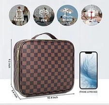 Designer Checkered Makeup Bag, with Adjustabl...