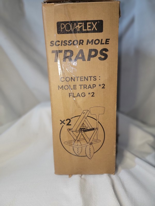 Poiaflex Scissor Mole Traps New Opened Box. Heavy Duty Metal