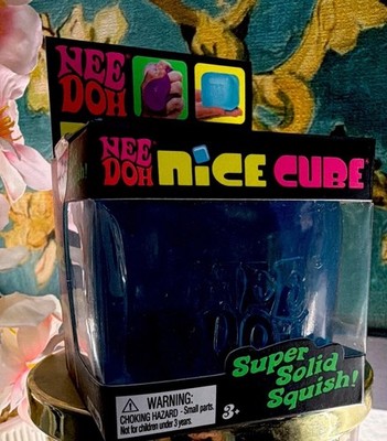 Schylling NeeDoh Nice Cube Super Solid Squish Squeeze Toy Blue Ages 3+