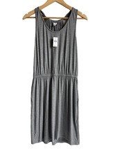 New! GAP Halter Jersey Dress Gray Size Medium Stretch Lightweight Cotton Blend