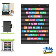 Specialized Pocket Chart - 10 Clear Pockets for Homeschool  Classroom Learning