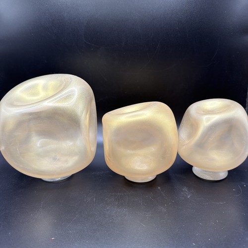 Global Views Design Set Of 3 Wall Rocks - Frosted Gold Home Decor