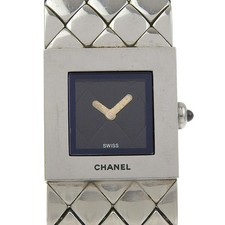 CHANEL H0009 Matelasse Watches blackDial Stainless Steel Quartz Analog dis...