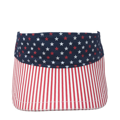 USA Stars & Stripes Sun Visor Hat Multicolor One Size Adjustable Patriotic