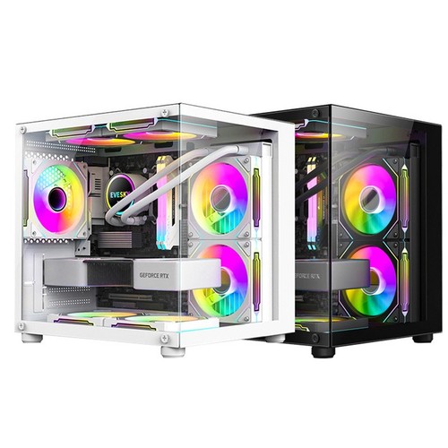 Boîtier PC en verre 270 degrés tour d'ordinateur de bureau transparent pour M-ATX/ITX* - Photo 10/14