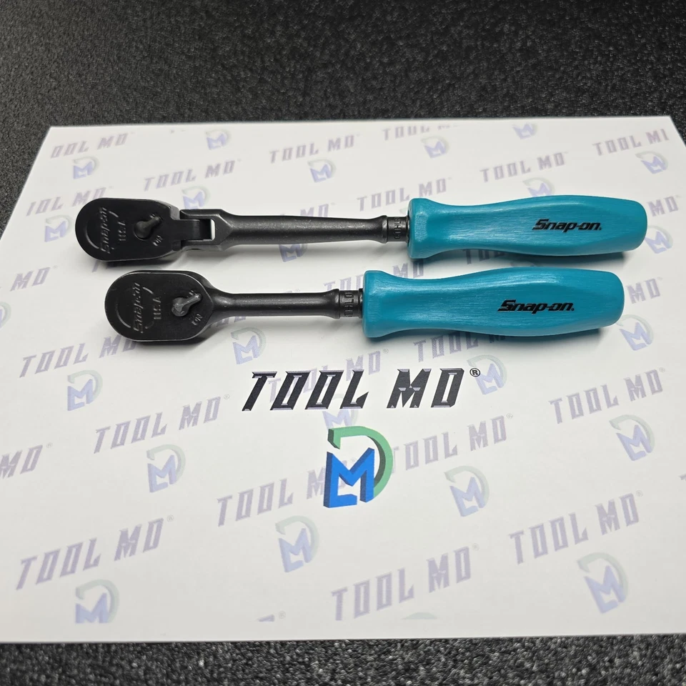 Snap-on Tools EE. UU. RARO VERDE AZULADO 1/4" Juego de trinquete de agarre duro GTHLD72 GTHLFD72 Foto 2 de 4