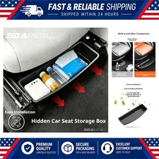 Under Seat Storage Box Universal Car Seat Organizer Hidden Tray ABS