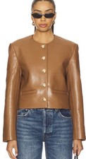 ANINE BING Amber Jacket in Cognac Recycled Le...