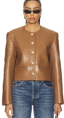 ANINE BING Amber Jacket in Cognac Recycled Leather