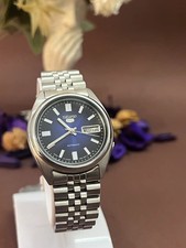 Seiko 5 Vintage Automatic Men's 7009 Dark Blue Dial Rare Watch